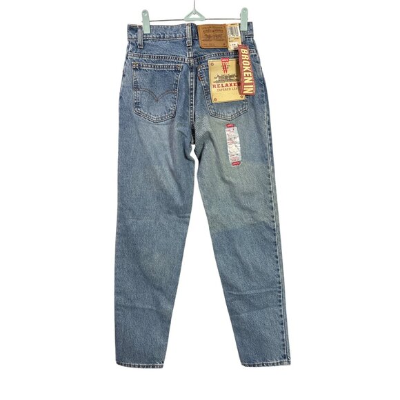 Levis 950 Orange Tab Relaxed Fit Tapered Leg Jeans 7 Jr M Made In USA Denim New - Picture 2 of 5